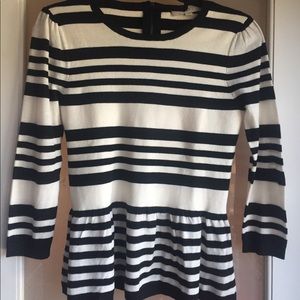 Loft striped bottom ruffled top